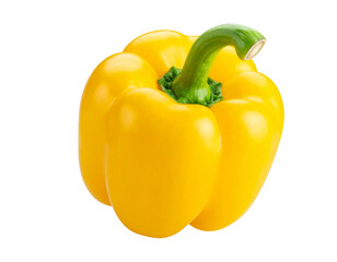 Fresh yellow bell pepper isolated on transparent background