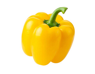 Fresh yellow bell pepper isolated on transparent background