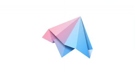 Abstract Pastel Origami Airplane: A 3D Rendered Design