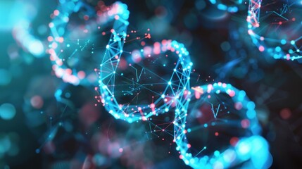 Abstract glowing dna network