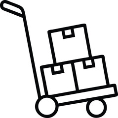 trolley with boxes icon