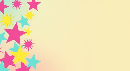 Obraz premium playful stars, bright colors, cheerful feeling, digital illustration