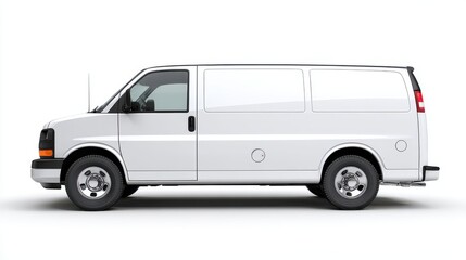 Stunning photo of white cargo van on a white background.