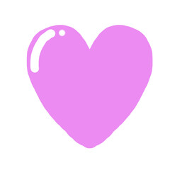 pink heart on white background