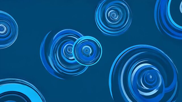 Abstract blue spirals on a deep blue background creating a dynamic visual effect.