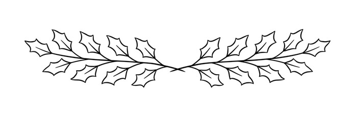 Hand-drawn border with leafy branches
