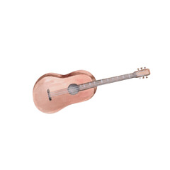 Guitar image. Isolated watercolor illustration of wind instrument for design of postcards, invitations, concert tickets, poster printing, interior decoration.