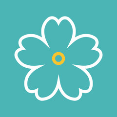 Flower icon. Retro spring summer white flower icon design. Camomile icon set. Cute round flower plant collection isolated on white background.