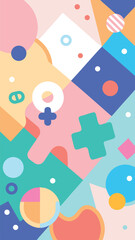 Vertical Puzzle Background for Mobile. Portrait Vector Illustration of Jigsaw Pieces. Abstract Concept for Education or Business Story