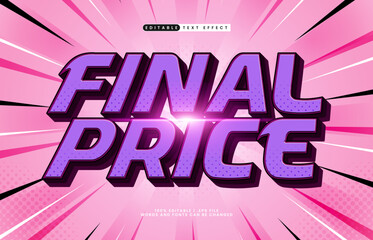 final price editable text effect with a sale and offer text effect