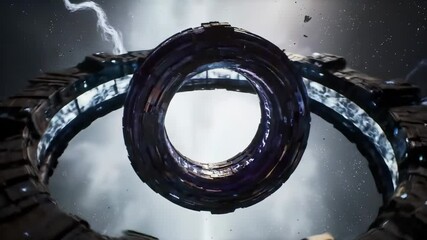 Magnetized floating ring with dynamic crystalline energy nodes - Powered by Adobe