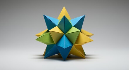 Geometric Origami Stellated Octahedron in Vibrant Hues
