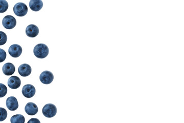 Fresh Blueberries on a Black Background with Copy Space for Text or Design Top Left Corner Healthy Food