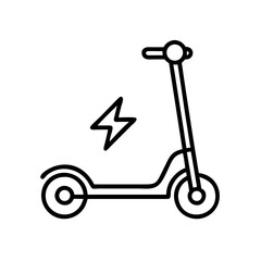 Electric scooter vector icon of sustainable transportation in urban area