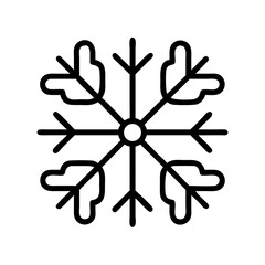 Geometric Snowflake Design with Bold Black Lines and Unique Form