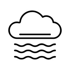 Stylized cloud with ground level fog or mist layer vector illustration