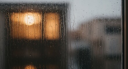 rainy window, blurred effect, cozy feeling