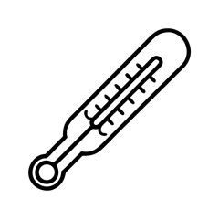 Simple graphic of a mercury thermometer used to measure body temperature