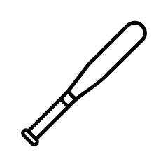 A minimal outline image of a baseball bat, ready to hit a home run
