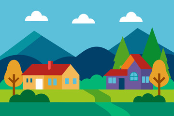 Naklejka premium house in the mountains