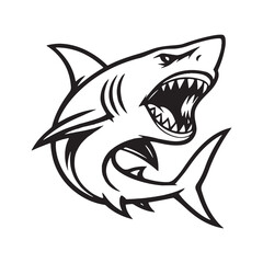 Vector shark illustration for team logos, decals, and tattoos