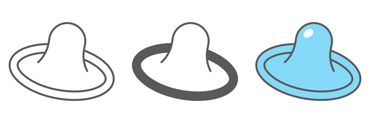 Condom icon collection, hiv and contraception, preservative sign vector set graphics, editable stroke linear icon, eps 10