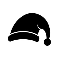 black silhouette of a santa hat on white backgroun.svg