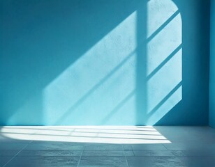 Minimalistic simple abstract light blue background for product presentation. Shadow and ligh 