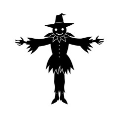 scarecrow   halloween vector black silhouette on w.svg