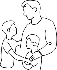 Ojciec i synowie - rodzina - dzień ojca