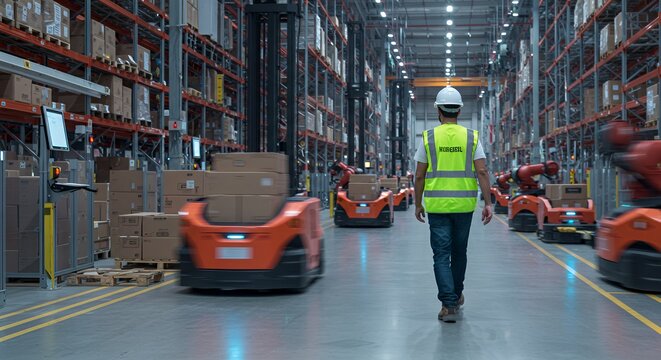 Autonomous Robots Streamline Warehouse Operations, Human Supervisor Oversees