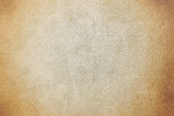 Grungy vintage paper texture with faded brown edges and worn surface, ideal for backgrounds, design projects, or digital art.