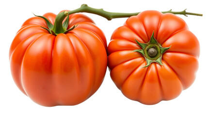 Ripe heirloom ribbed beefsteak tomato (Solanum lycopersicum fruit)  isolated png