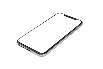 Sleek Mobile Phone Mockup with Blank Screen on Transparent Background