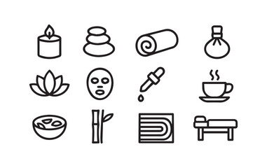 Explore Spa Icons for Tranquility and Wellness Center Promotion Use