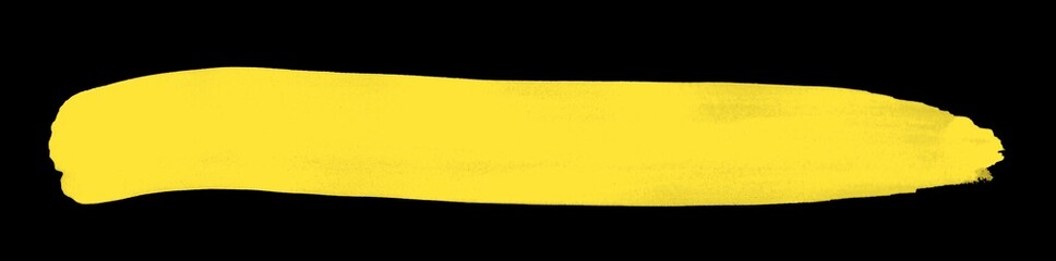Gelber Pinselstreifen - Handgemalt mit einem Pinsel auf schwarz