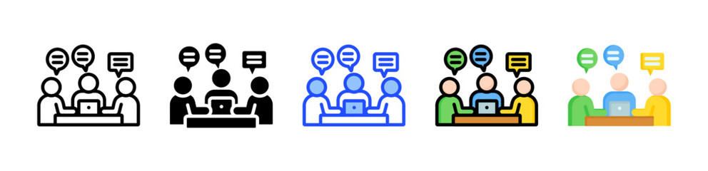 Discussion Icon Collection With Multiple Styles
