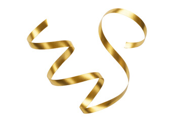 golden ribbon isolated on white background