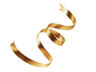 gold ribbon isolated on white background