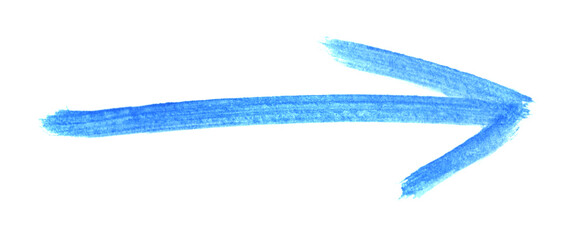 Pfeil nach rechts in blau - Pinselzeichnung