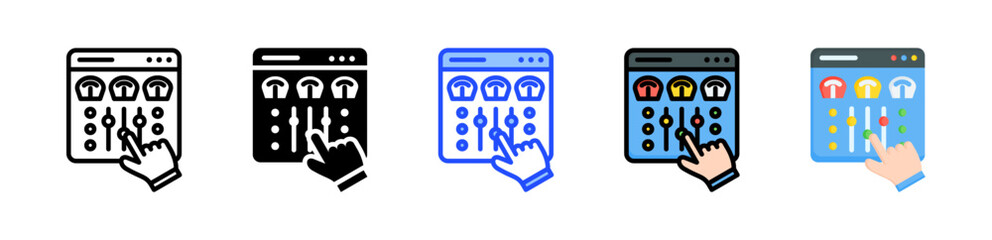 Control Panel Icon Collection With Multiple Styles