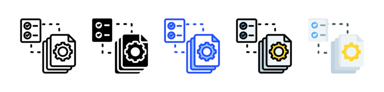 Job Queue Icon Collection With Multiple Styles