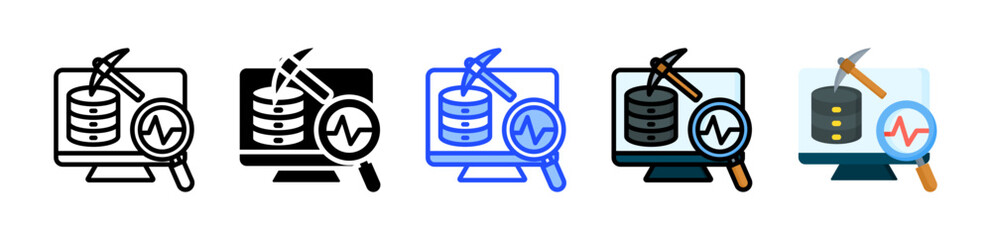 Process Mining Icon Collection With Multiple Styles