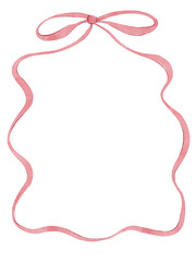 Watercolor ribbon bow frame