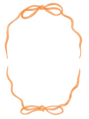 Watercolor ribbon bow frame