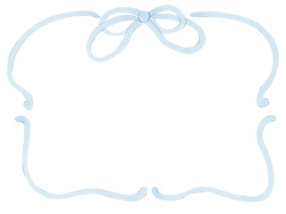 Watercolor ribbon bow frame