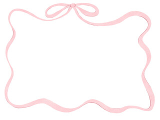 Watercolor ribbon bow frame