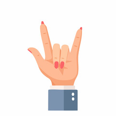 Obraz premium I Love You Hand Sign: A hand in a professional suit jacket displays the 