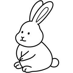Rabbit cartoon illustration outline 