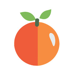 A simple vector graphic of an orange half